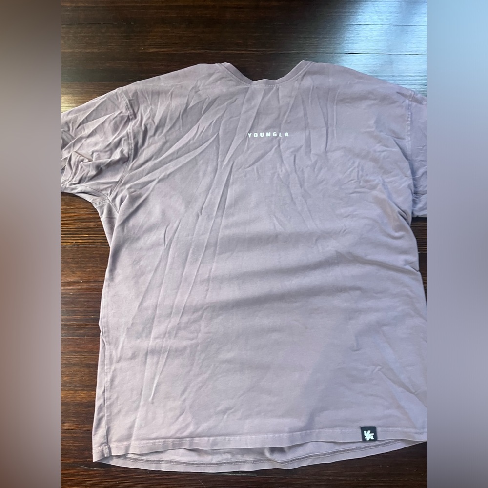 youngla jacked tee gymshark gym mens medium purple/lilac t-shirt